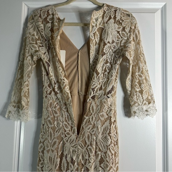 Saints + Secrets Nude Lace High Low Dress Women’s Small NWT Cocktail Bridal - Picture 15 of 15